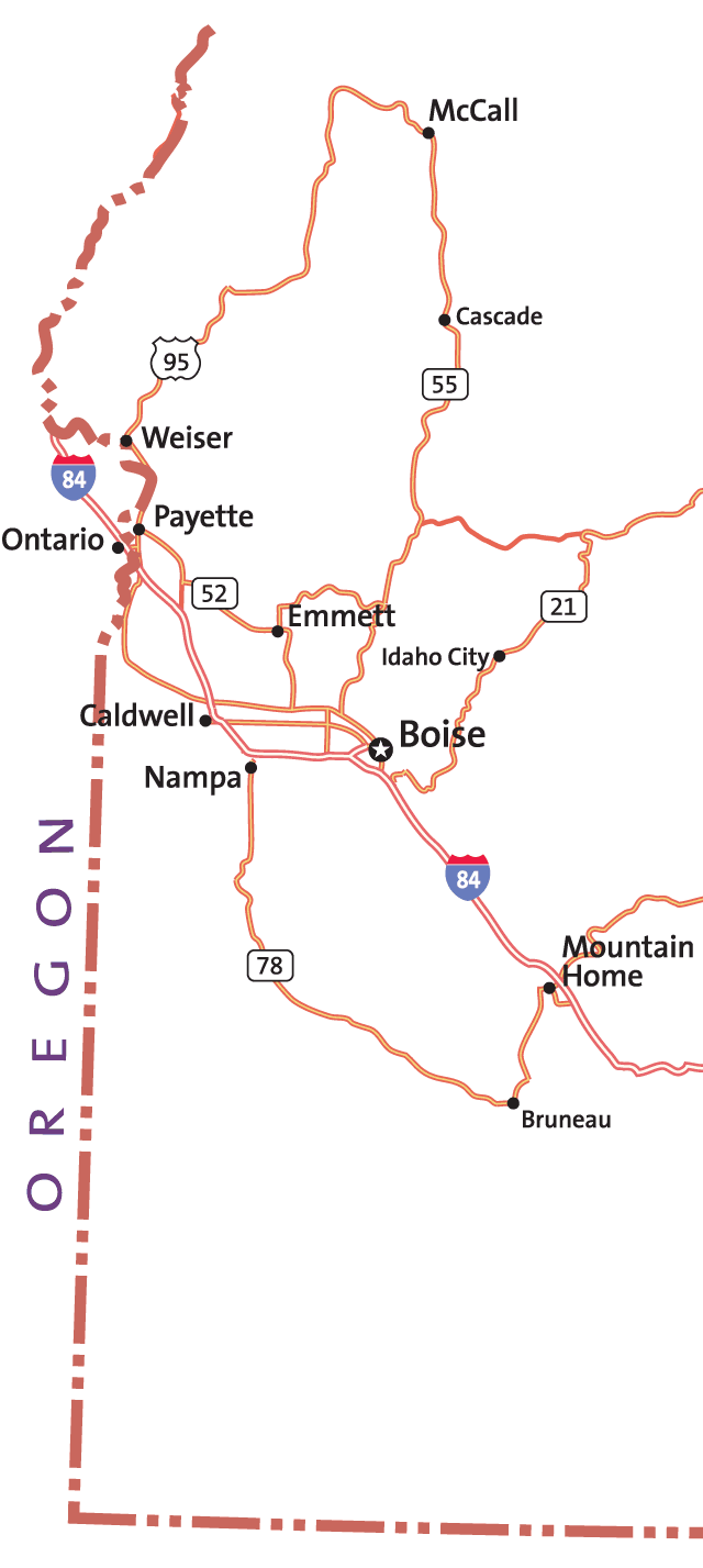 Treasure Valley Area Map